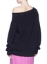Back View - Click To Enlarge - DRIES VAN NOTEN - One-shoulder oversized sweater