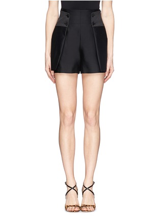 Main View - Click To Enlarge - ALEXANDER MCQUEEN - Double breasted wool-silk shorts
