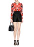 Figure View - Click To Enlarge - ALEXANDER MCQUEEN - Double breasted wool-silk shorts