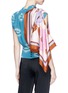Back View - Click To Enlarge - DRIES VAN NOTEN - Cutout twill scarf overlay lips print crepe top