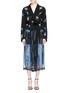 Main View - Click To Enlarge - DRIES VAN NOTEN - Extended organdy hem glass crystal embellished robe jacket
