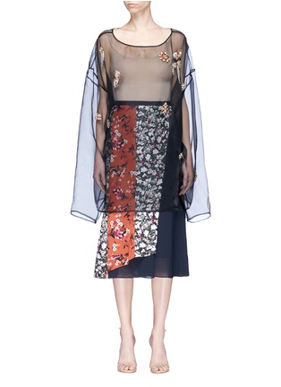 Main View - Click To Enlarge - DRIES VAN NOTEN - 'Coltre' embellished silk organza top