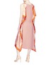 Back View - Click To Enlarge - DRIES VAN NOTEN - Geometric print silk satin scarf front crepe dress