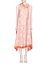 Main View - Click To Enlarge - DRIES VAN NOTEN - Geometric print silk satin scarf front crepe dress