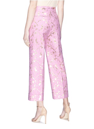 Back View - Click To Enlarge - DRIES VAN NOTEN - 'Prope' crack effect jacquard cropped pants