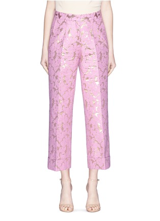 Main View - Click To Enlarge - DRIES VAN NOTEN - 'Prope' crack effect jacquard cropped pants