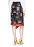 Back View - Click To Enlarge - DRIES VAN NOTEN - 'Panax' geometric print scarf overlay wrap shorts