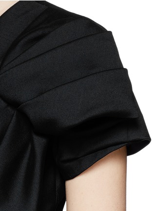 Detail View - Click To Enlarge - ALEXANDER MCQUEEN - Ruffle sleeve wool-silk jacket
