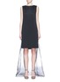 Main View - Click To Enlarge - DRIES VAN NOTEN - 'Domy' organdy cape back sleeveless dress