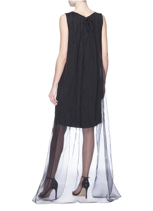 Figure View - Click To Enlarge - DRIES VAN NOTEN - 'Domy' organdy cape back sleeveless dress