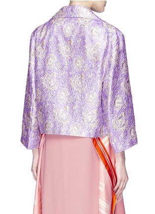 Back View - Click To Enlarge - DRIES VAN NOTEN - Floral jacquard cropped jacket