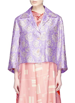 Main View - Click To Enlarge - DRIES VAN NOTEN - Floral jacquard cropped jacket