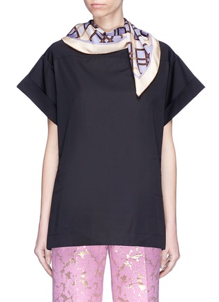 Main View - Click To Enlarge - DRIES VAN NOTEN - 'Coxi' scarf neck button back poplin top