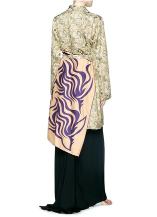 Figure View - Click To Enlarge - DRIES VAN NOTEN - Scarf panel graphic jacquard robe jacket