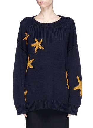 Main View - Click To Enlarge - DRIES VAN NOTEN - Star intarsia oversized sweater
