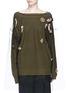 Main View - Click To Enlarge - DRIES VAN NOTEN - Two-in-one strass embellished organdy overlay sweater