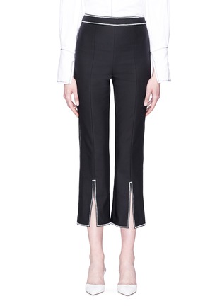 Main View - Click To Enlarge - C/MEO COLLECTIVE - 'Confessions' zigzag topstitching cropped suiting pants