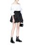 Figure View - Click To Enlarge - ALEXANDER MCQUEEN - Ruched faille balloon skirt