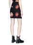 Back View - Click To Enlarge - ALEXANDER MCQUEEN - Rose jacquard knit skirt