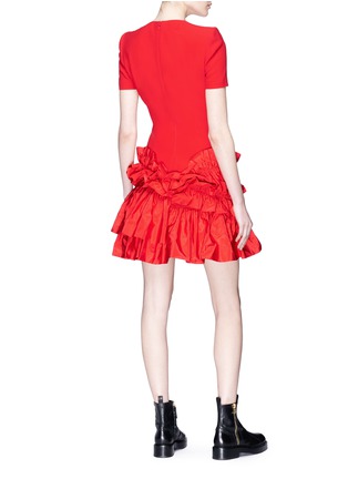 Figure View - Click To Enlarge - ALEXANDER MCQUEEN - Ruffle faille skirt crepe dress
