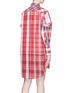 Back View - Click To Enlarge - ALEXANDER MCQUEEN - Detachable sleeve check plaid oversized shirt dress