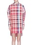 Main View - Click To Enlarge - ALEXANDER MCQUEEN - Detachable sleeve check plaid oversized shirt dress