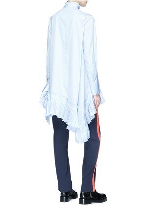 Back View - Click To Enlarge - ALEXANDER MCQUEEN - Asymmetric pleated hem shirt