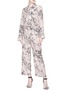 Figure View - Click To Enlarge - ALEXANDER MCQUEEN - Botanical print silk pyjama shirt