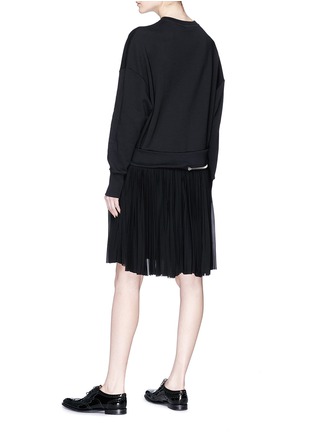 Figure View - Click To Enlarge - ALEXANDER MCQUEEN - Pleated skirt zip hem sweatshirt dress