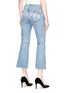 Back View - Click To Enlarge - ALEXANDER MCQUEEN - Logo embroidered cropped flared jeans
