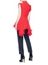 Back View - Click To Enlarge - ALEXANDER MCQUEEN - Ruffle silk georgette high-low top
