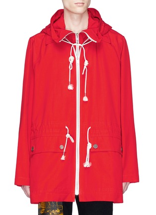 Main View - Click To Enlarge - CALVIN KLEIN 205W39NYC - Detachable hood oversized canvas jacket