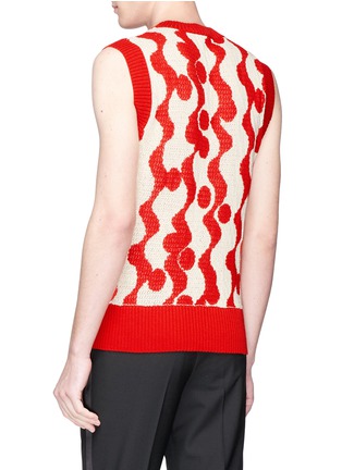 Back View - Click To Enlarge - CALVIN KLEIN 205W39NYC - 'Wave' intarsia sleeveless sweater