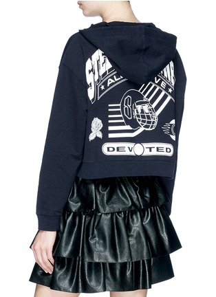 Back View - Click To Enlarge - STELLA MCCARTNEY - Logo graphic print cropped hoodie