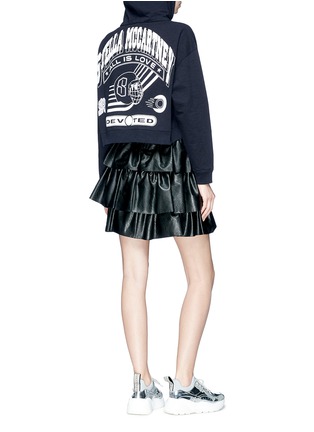 Figure View - Click To Enlarge - STELLA MCCARTNEY - Logo graphic print cropped hoodie