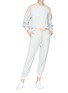 Figure View - Click To Enlarge - STELLA MCCARTNEY - Drawcord stripe outseam jogging pants
