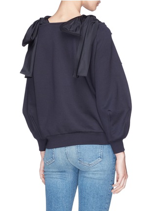 Back View - Click To Enlarge - STELLA MCCARTNEY - Balloon sleeve bow cold shoulder sweatshirt