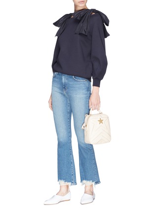 Figure View - Click To Enlarge - STELLA MCCARTNEY - Balloon sleeve bow cold shoulder sweatshirt