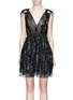 Main View - Click To Enlarge - STELLA MCCARTNEY - Leopard appliqué drawcord organdy dress