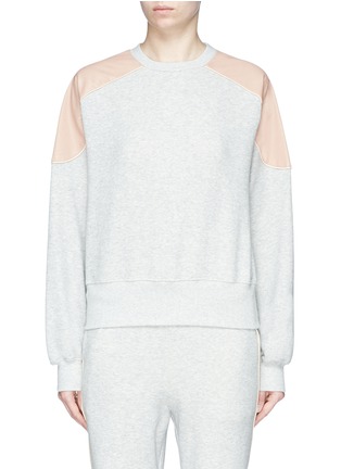 Main View - Click To Enlarge - STELLA MCCARTNEY - Drawcord contrast sleeve panel sweatshirt