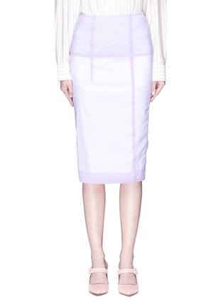 Main View - Click To Enlarge - VICTORIA BECKHAM - 'Linear' panelled organza poplin pencil skirt