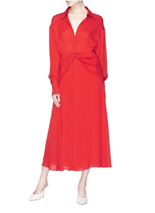 Figure View - Click To Enlarge - VICTORIA BECKHAM - Twist skirt yoke silk jersey dress
