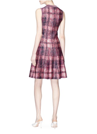 Figure View - Click To Enlarge - VICTORIA BECKHAM - Check plaid jacquard silk-wool flared dress