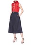 Figure View - Click To Enlarge - CALVIN KLEIN 205W39NYC - Gathered rope neck poplin sleeveless top