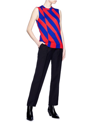 Figure View - Click To Enlarge - CALVIN KLEIN 205W39NYC - Diagonal stripe sleeveless knit top
