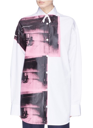 Main View - Click To Enlarge - CALVIN KLEIN 205W39NYC - 'Little Electric Chair' print oversized shirt