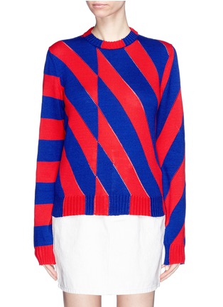 Main View - Click To Enlarge - CALVIN KLEIN 205W39NYC - Diagonal stripe knit sweater