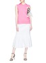 Figure View - Click To Enlarge - CALVIN KLEIN 205W39NYC - 'Cowboy Boots' scarf knot cutout sleeveless knit top