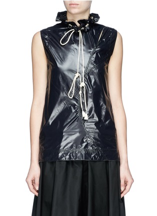Main View - Click To Enlarge - CALVIN KLEIN 205W39NYC - Drawstring ruched collar sleeveless top
