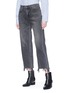 Detail View - Click To Enlarge - ALEXANDER WANG - Detachable sleeve tie cropped jeans